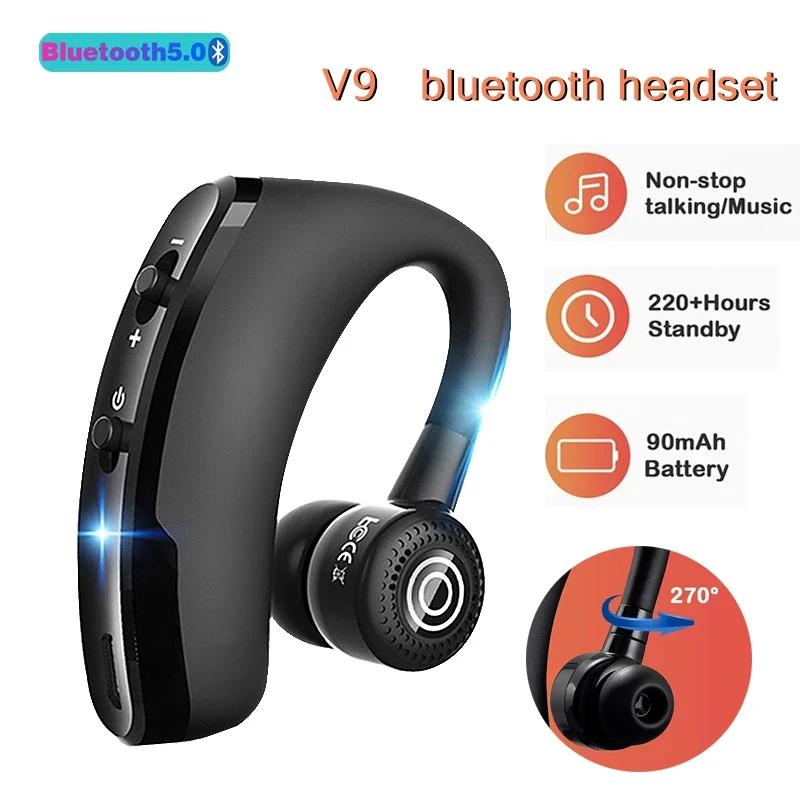 Беспроводные наушники V9 TWS Bluetooth-гарнитуры игровые с крючком водонепроницаемые