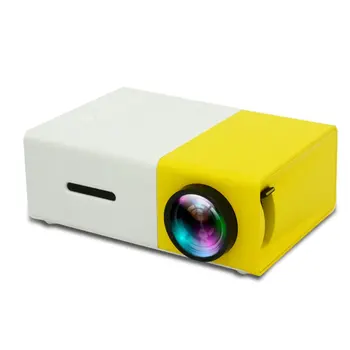 

Yellow White Color Home Mini-Projector 1080P YG300 Led Projection Multiple Device Connections HD Quality Entertainment Portable