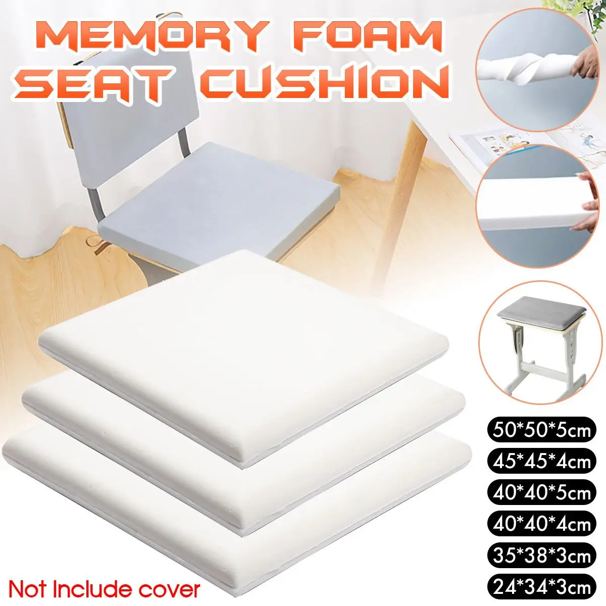 5" x 24" x 38" High Density Upholstery Foam Cushion (Chair Cushion