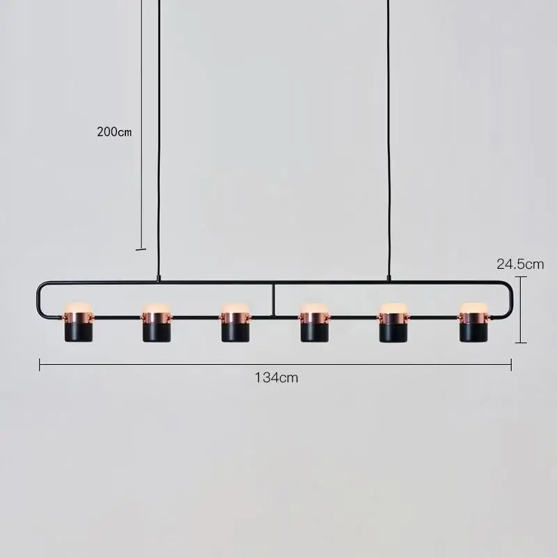 Современный Железный подвесной светильник s вращающийся подвесной светильник для спальни и кухни, подвесной светильник s Лофт-бар, подвесная Подвесная лампа - Цвет корпуса: 134cmx24.5cmBlack