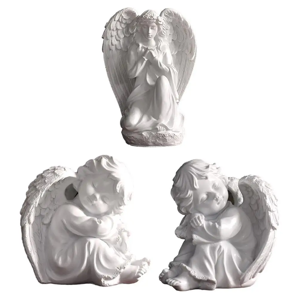 Nordic Sleeping/Praying Angel Figurines Cute Small Resin Statue Virgin Sculpture Crafts Home Living Room Bookcase Decorations | Дом и сад