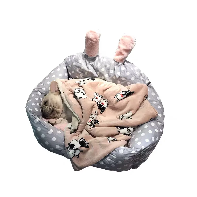 Cute Winter Warm Dog Cat Super Soft Blanket Bed Small Medium Large Dogs Puppy Cushion Mat French Bulldog Pug Dropshipping HZB03