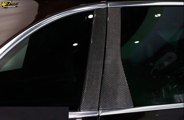 5-100% Real carbon fiber,Free Shipping Carbon Fiber Auto Door B-Pillars Side Window Covers Trims Car Parts for Porsche Cayenne