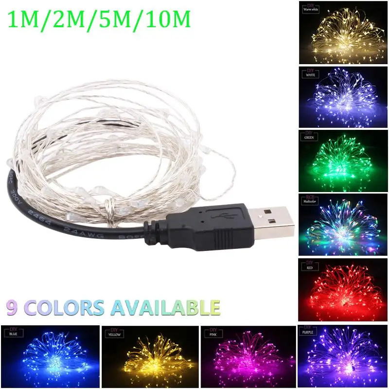 30/50/100 LEDs Battery Operated Mini LED Copper Wire String Fairy Lights 3/5/10M 