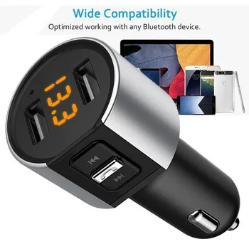 

Wireless In-Car Bluetooth FM Transmitter MP3 Radio Adapter Car Kit USB Car Charger Wireless Car Charger New