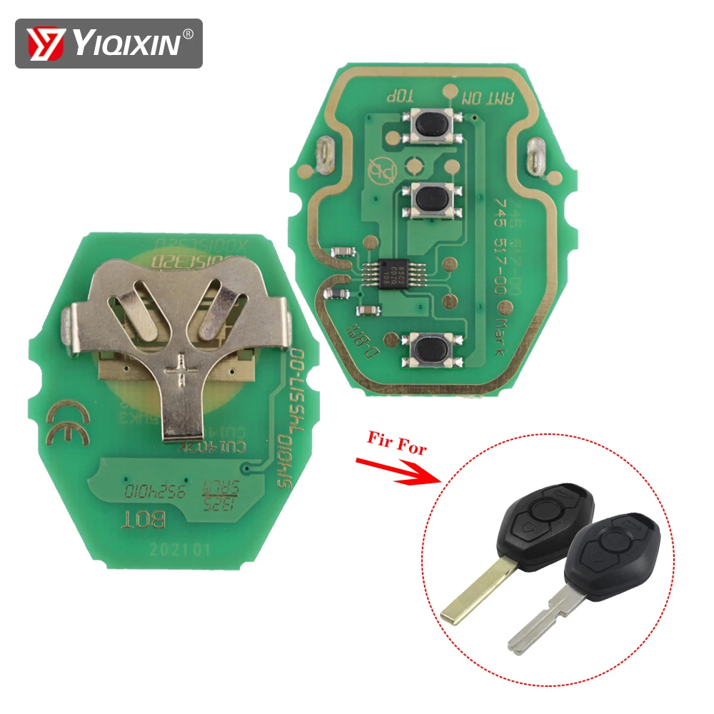 Yiqixin Ews 433 315 Mhz Circuito Stampato A Chiave Per Auto A 3 Pulsanti Adatto Per Bmw Ews Sytem E38 E39 E46 X3 X5 Z3 Z4 Serie 1/3/5/7