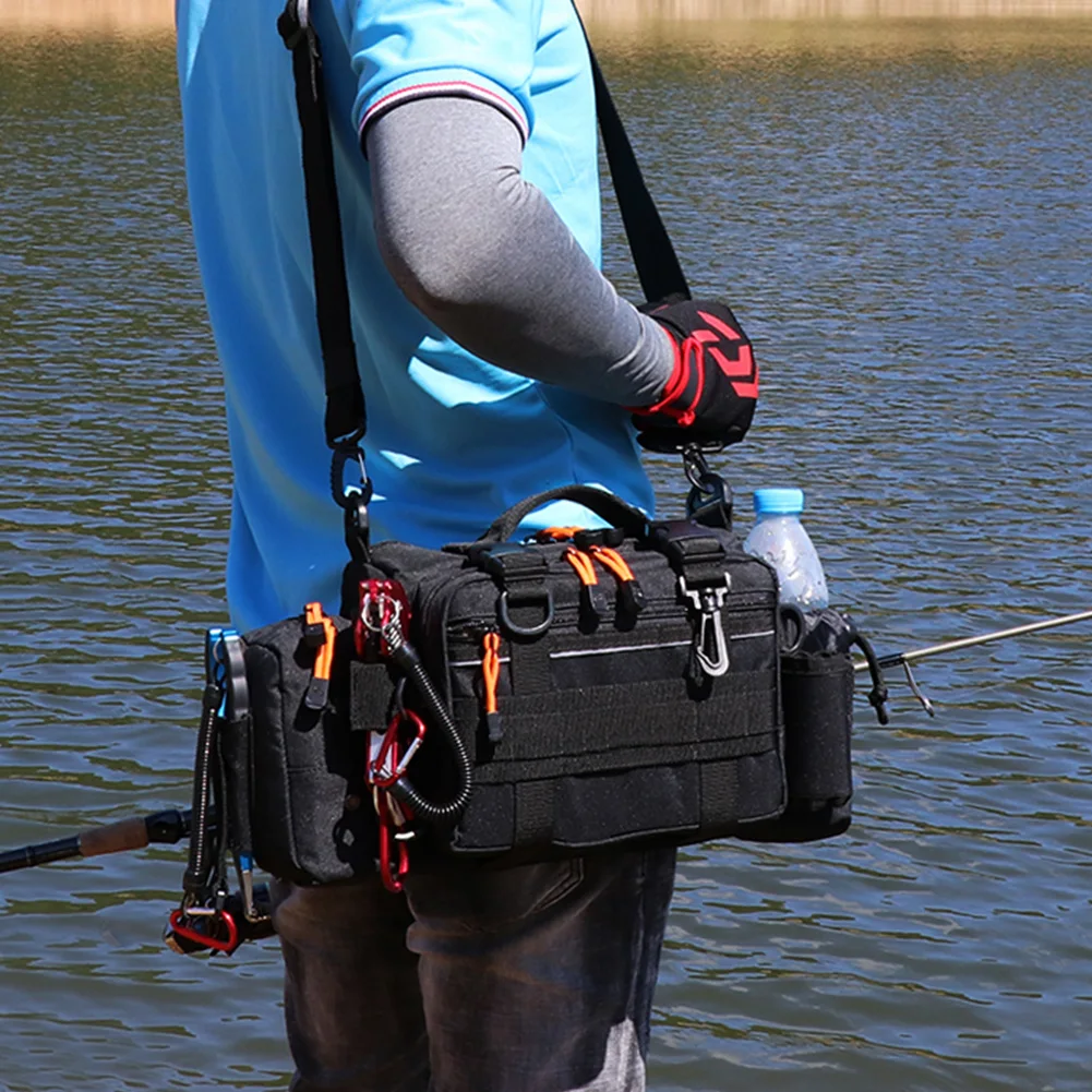 

Portable Outdoor Tackle Bag Fishing Camping Storage Zipper Pouch Shoulder Multi Pocket Multifunctional Lures Holder Sports