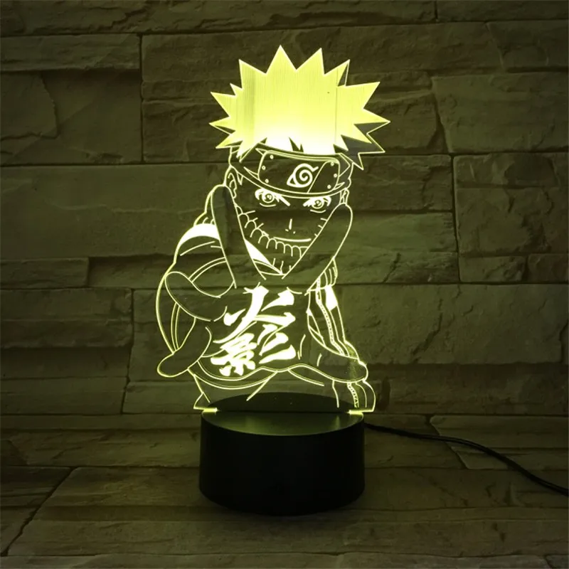 Наруто фигурка аниме Uzumaki Наруто светодиодный 3D светильник USB СВЕТОДИОДНЫЙ Ночник Новинка светильник Mutilcolor детская настольная лампа домашний декор
