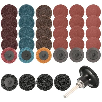 

35Pcs Sanding Discs Set 2 Inch Quick Change Discs Surface Conditioning Discs with 1/4 Tray Holder for Rust Paint Removal