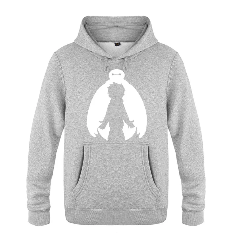 gray hoodie 15 Мужские толстовки с капюшоном, аниме, большой герой 6, бэймакс, с принтом, флисовая мужская кофта-худи, длинный рукав, Мужская толстовка, пуловер, спортивный костюм, Большой размер - Цвет: gray hoodie 15