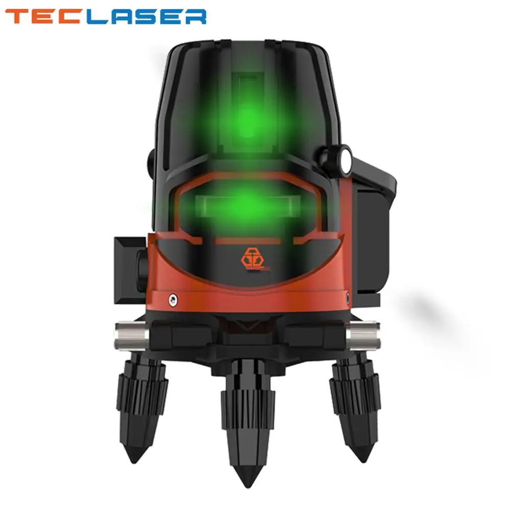 TECLASER Laser Level 2/3/5 Cross Lines Self-Leveling Green Beam 360 Rotatable Horizontal Vertical Radius Alternating Direct Tool