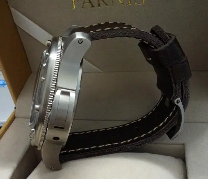 60 мм большой черный циферблат с двумя стрелками GEERVO Asian 6497 17 jewels механический ручной Ветер движение Титановый корпус для часов мужские часы g321-g8