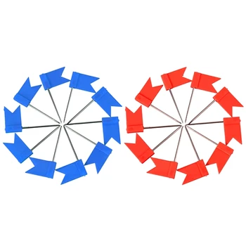 

200 Flag Shape Map Pins Cork Notice Board Drawing Pins Push Pin Blue & Red