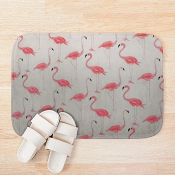 

Pink flamingo print on apparel, accessories, phone cases, mugs and more Bath Mat