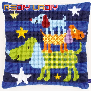 

Cross Stitch Cushion Cover Bear & Balloons Sofa Pillows Chunky Cross-Stitch Kits 100% Acrylic Yarn Pillow Case Hobby & Crafts