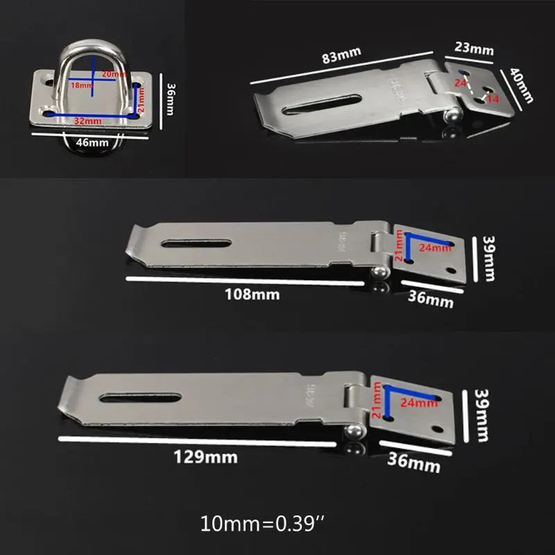 Навесной замок из нержавеющей стали, защелка, Противоугонная защита, замок для двери, застежка для ворот, сарай, Засов для дверных навесов, ящиков, шкафов, аппаратные средства, инструменты