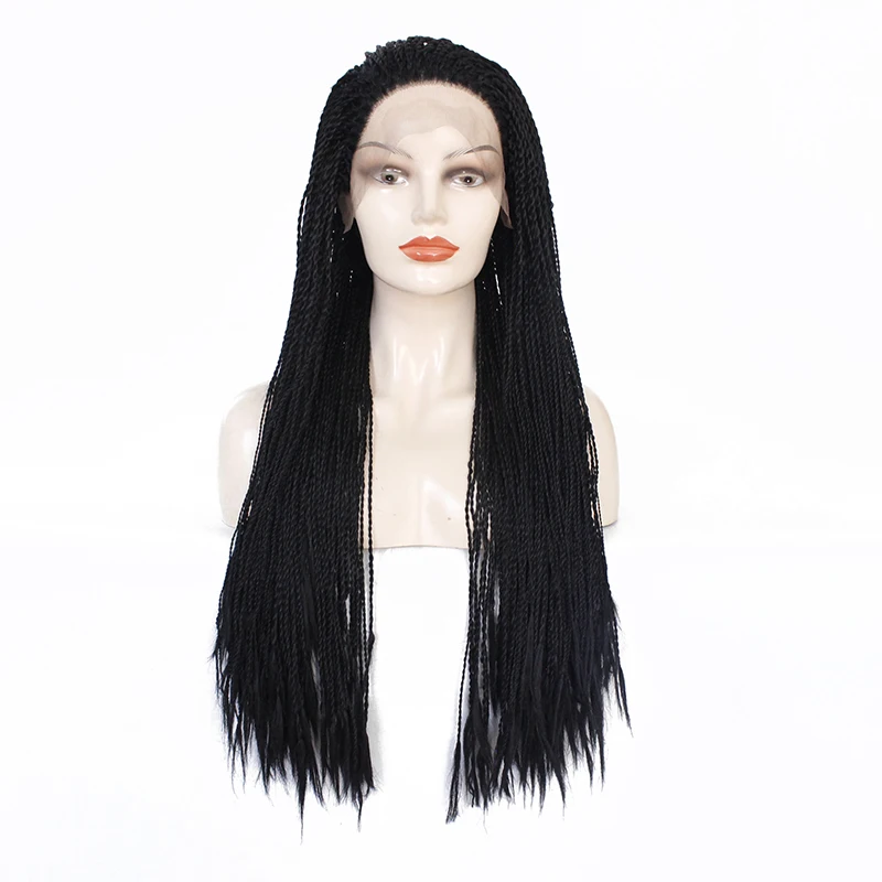 Парики из искусственных волос без шапочки-основы Волнистые черный парик из натуральных волос - Цвет: 1B