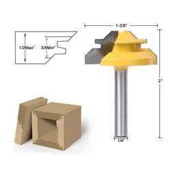 45 градусов замок, хвостовик древесины маршрутизатор Бит мельница триммер очистка флеш отделка углу инструменты фреза дерево работы