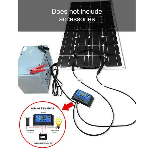 Dokio 12V 100W Flexible Monocrystalline Solar Panel For Car/Boat/ Home Solar Battery Can Charge 12V Waterproof Solar Panel China 2