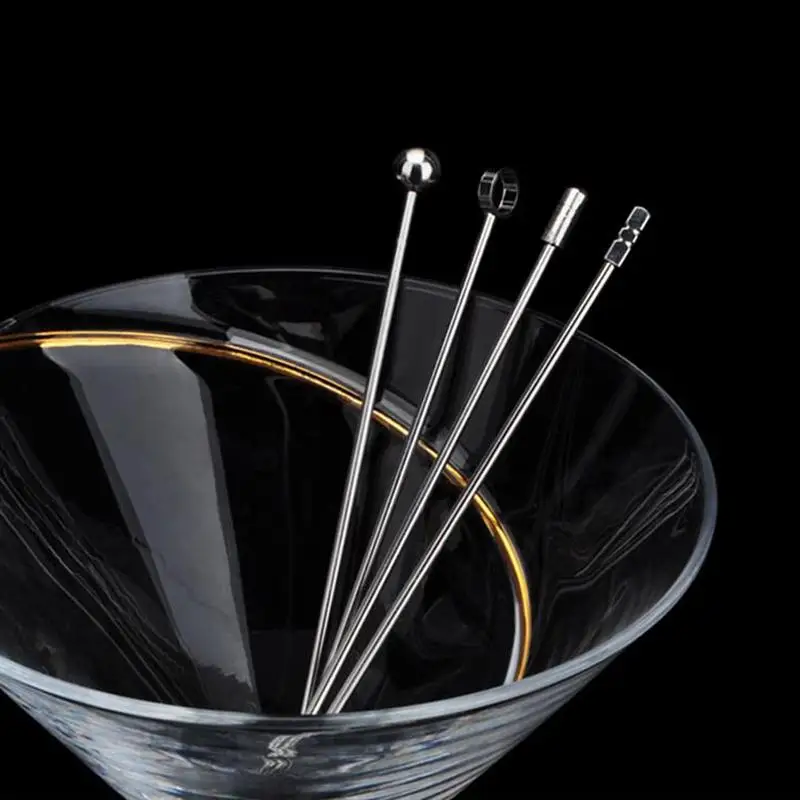 Stirring Sticks Stainless Steel Polished Spiral Mixing Swizzle Stick  Bartender Stir Martini Stirrer For Cocktail Beverage