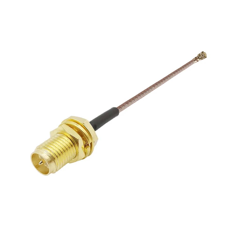 50 Ohm IPX / U.fl To SMA Female Bulkhead With O-ring Pigtail Cable 1.13mm 15cm E