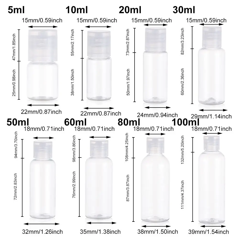 1PC 5-100ML 플라스틱 디스펜서 메이크업 리필 되나요 빈 컨테이너 병 샴푸 병 로션 항아리 뜨거운 판매