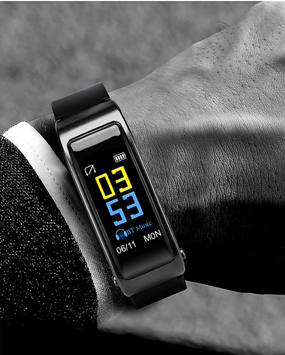 Y3 Plus Band Smart Watch Wireless Bluetooth Earphone Health Tracker Pedometer Fitness Bracelet Wristband Headset For Android iOS