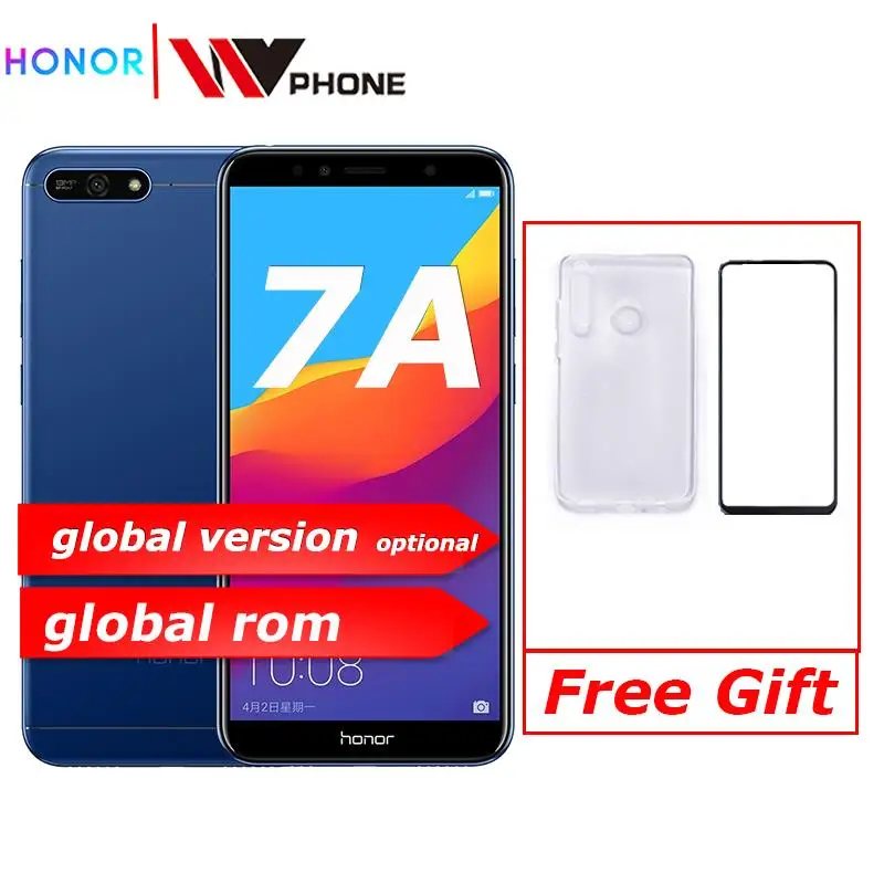 Глобальная ПЗУ оригинал Honor 7A 5 7 дюймов Snapdragon 430 четыре ядра двойная камера