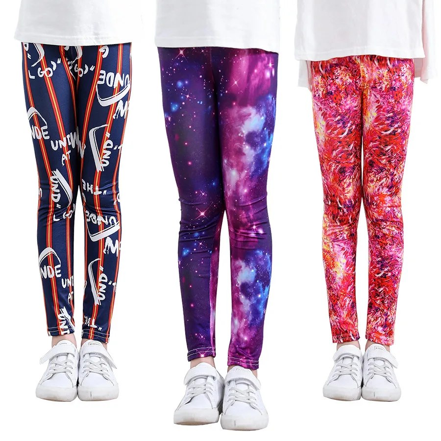 

New Products Hot Selling Spring And Autumn Korean-style New Style Girls Printed Leggings Big Boy Pants