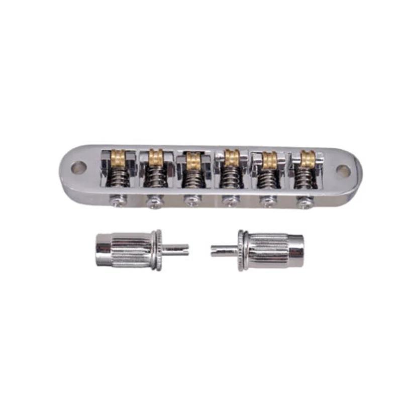 

6 String Roller Saddle Bridge Tailpiece With 2pcs Posts for LP Electric Guitar accessories Replacement durable