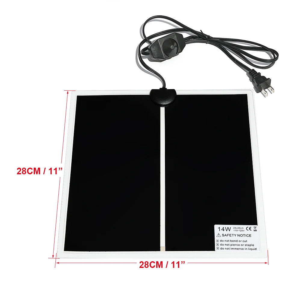 Terrarium Reptiles Heat Mat 5-45W Climbing Pet Heating Warm Pad Adjustable 28*28cm Temperature Controller Incubator Mat Tools