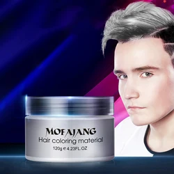 Special Colorful Hair Wax Style Pomade Silver Grandma Grey Disposable Natural Hair Strong Gel Cream Hair Dye 120g