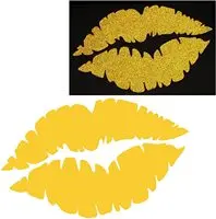 Gold Lips Sexy Kiss Sweet Reflective Golden Vinyl Sticker Safety for Motorcycle Car Helmet Tailgate Mobile Phone Laptop Notebook