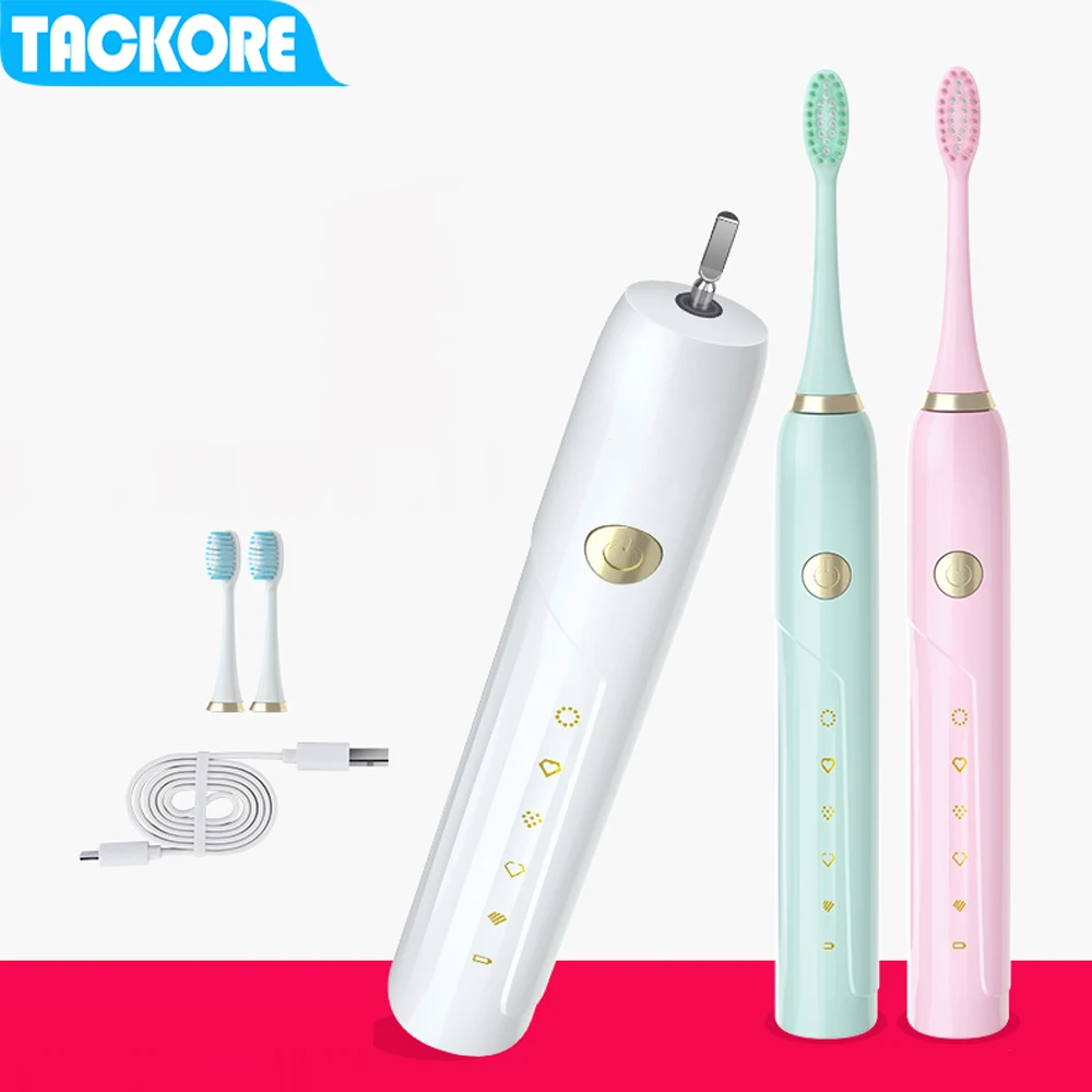 Tackore электрическая ультразвуковая зубная щетка usb зарядка щётка для умывания лица щетка для массажа лица