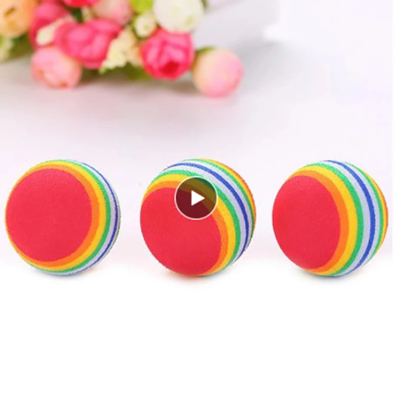 1/3/5 Cat Dog Toy Rainbow Chew Ball Training Entertain Interactive Teething Practice Tools EVA Safe Durable Soft Pet Accessories