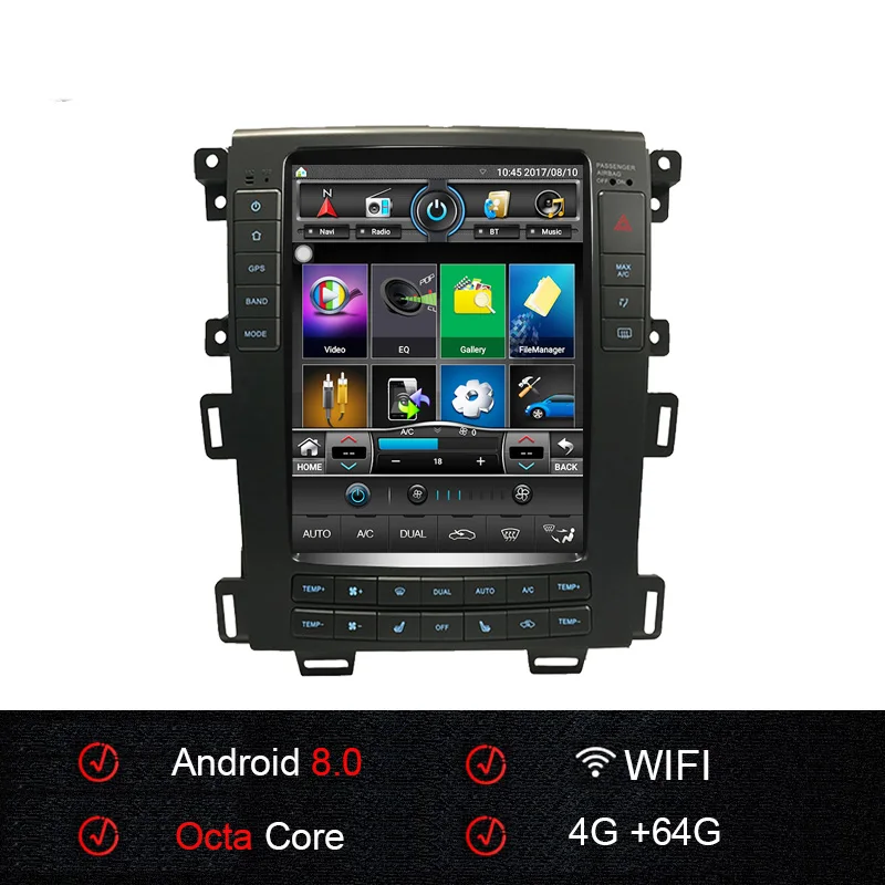 8core RAM4G Android8 Четырехъядерный Android 8,0 Автомобильный gps навигатор стерео радио для Ford edge 2011 2012 2013 Телец wifi mirrorlink a/c bluetooth - Цвет: 8core RAM4G Android8