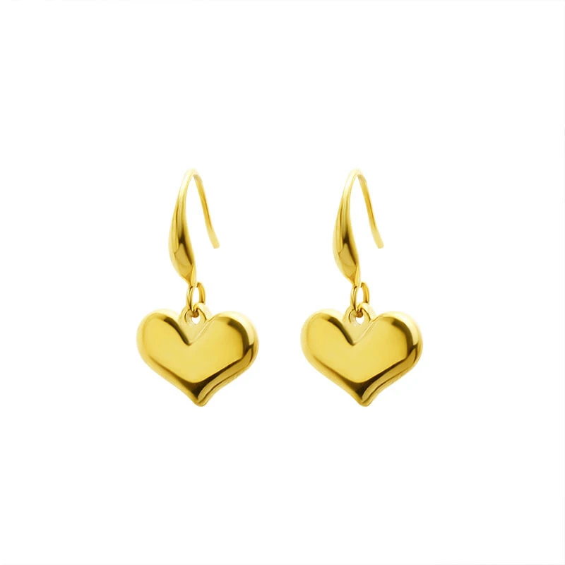 

Top Quality Hollow Out Heart Drop Earrings For Women Simple Gold Color Stainless Steel Jewelry Eardrop Korean Style Accessories