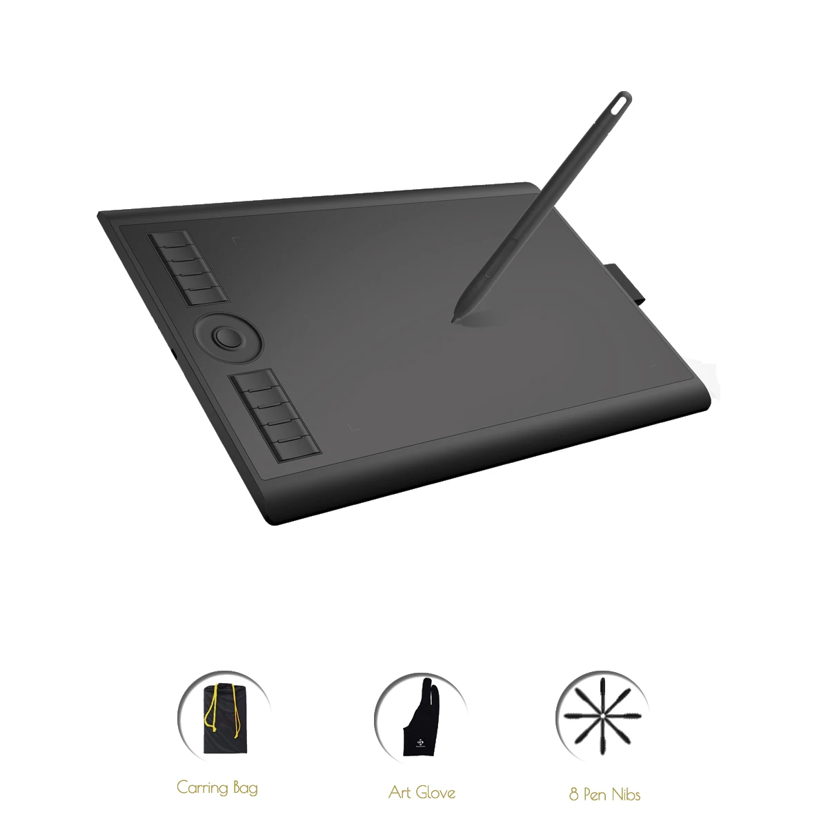 Tablet com caneta de desenho gráfico GAOMON M10K versão 2018 10 x 6,25 polegadas com stylus passiva com 8192 níveis de pressão