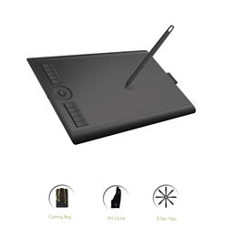 M10k 2018 versão 10x6.25 polegadas arte digital tablet gráfico para desenho com 8192 nível caneta pressão passiva stylus