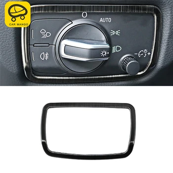 

CARMANGO for Audi A3 2017-2019 Car Front Light Headlight Button Switch Panel Cover Trim Frame Sticker Interior Accessories