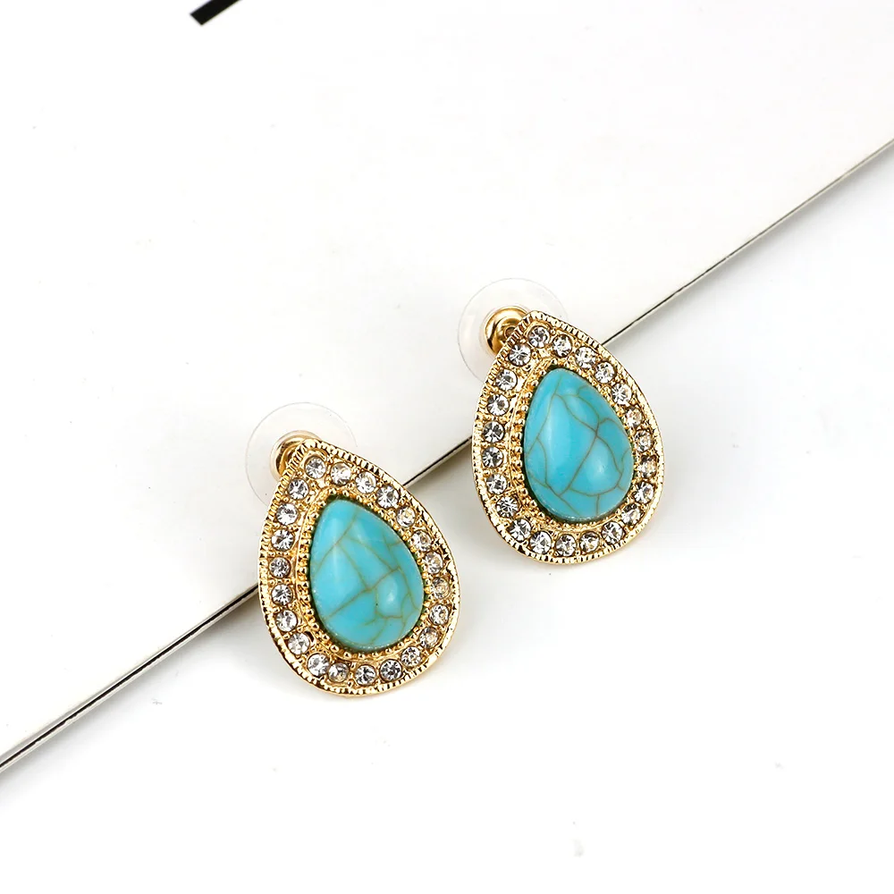 Sunspicems модные серьги гвоздики из индии золотого цвета для женщин капли воды