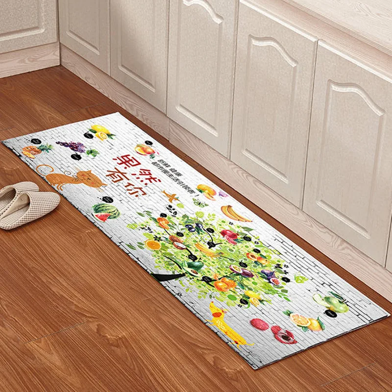 

Doormat Kitchen Mat Long Strip Bedroom Entrance Doormat Pattern Home Floor Decoration Living Room Carpet Bathroom Non-Slip Rug