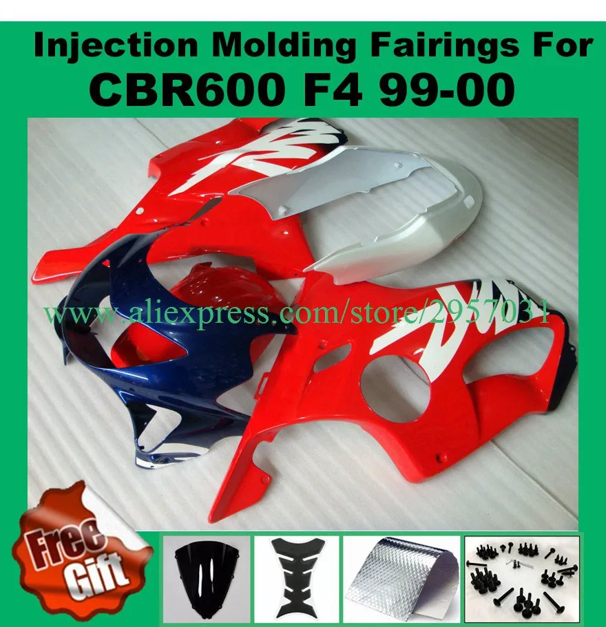 Free screws+gifts Fairing kit for HONDA INJECTION mold CBR 600 F4