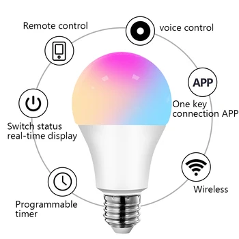 

APP Control RGB Incandescent Bulbs LED Smart Light Bulb Colour Light Bulb 10W B22 E27 WiFi App Control Smart Bulbs