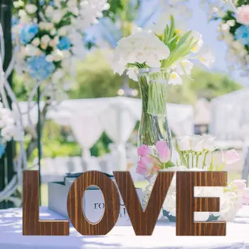 

LOVE/FAMILY Freestanding Decorative Wooden Letters Sign Rustic Home Living Room Bedroom Decorations Wedding Housewarming Gift.