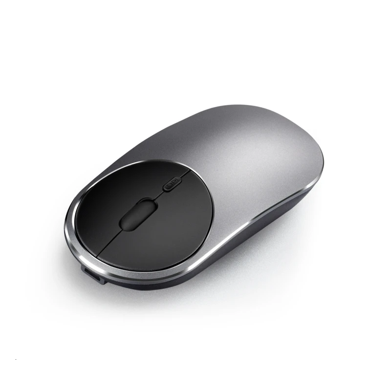 gray Bluetooth+ 2,4G Беспроводная перезаряжаемая Бесшумная Двухрежимная компьютерная мышь из алюминиевого сплава Mause оптические мыши для ноутбука - Цвет: gray