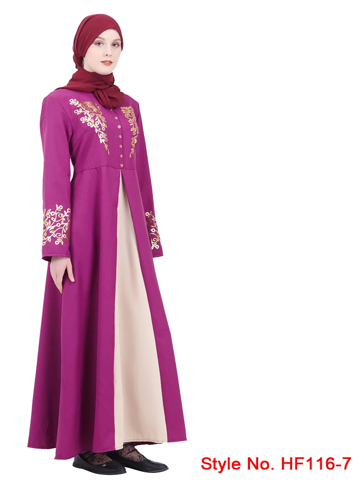 Мусульманка Турецкая абайя Дубай Пакистан Турция халат кафтан ислам ic Одежда Дамы Кафтан платье Femme ислам кимоно черный - Цвет: Purple Muslim Abaya