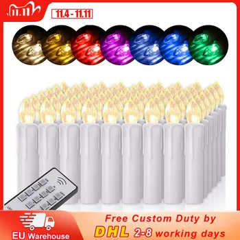 

Wireless Led Candles Light Flame Christmas Tree Candle RGB 7 Color Changing Lamp Wedding Party Home Decoration