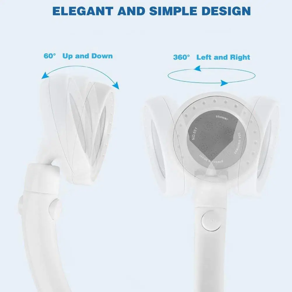 High Pressure Handheld Shower Head, Best Pressure Boosting Rainfall Spray Shower Head with Angle Adjustable One Shower Head
