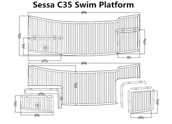 

Sessa C35 Swim Platform Boat EVA Teak Decking 1/4" 6mm